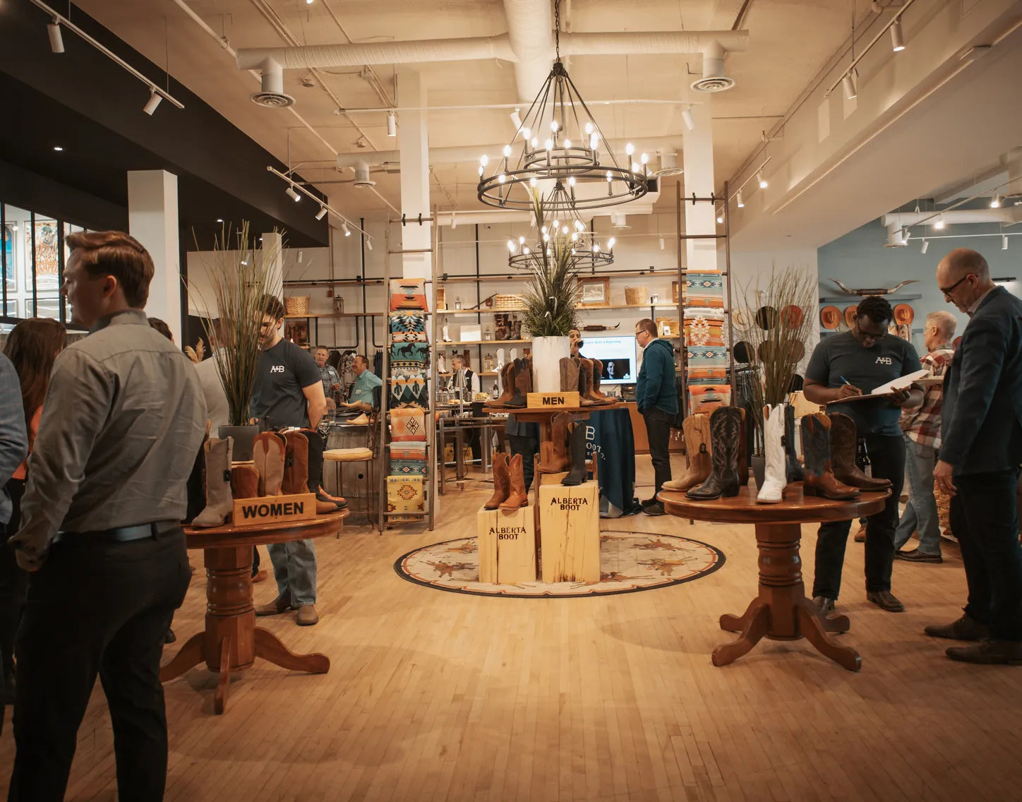 Guests on the Alberta Boot Co. event floor